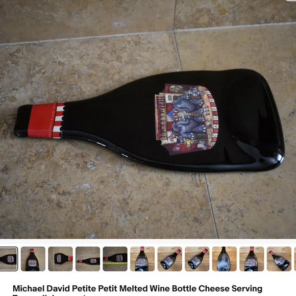Michael David Petite Petit Melted Wine Bottle Cheese Serving Tray wall decor art - Picture 8 of 10